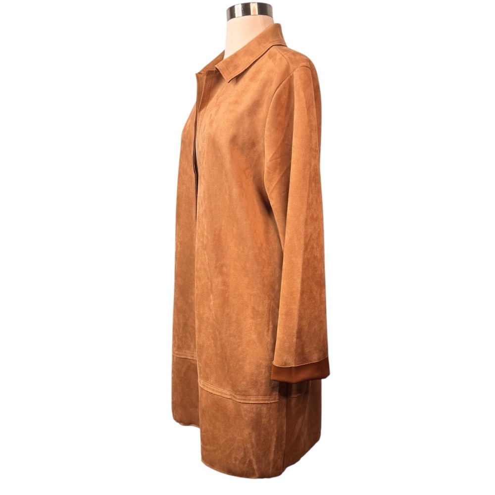 Philosophy Republic Clothing Camel Faux Suede Duster Coat NWOT L - Picture 6 of 12
